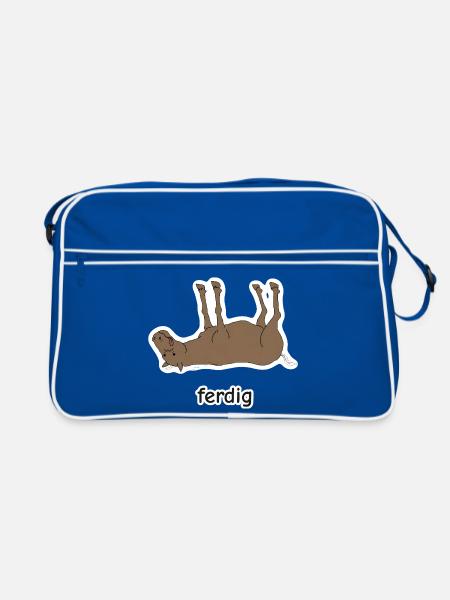 ferdig – ferd Meme - Retro Tasche - Blau/Weiß