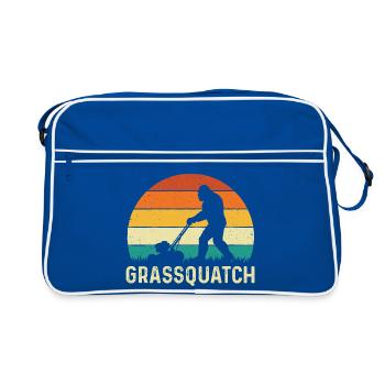 Grassquatch – Bigfoot Rasenmählandschaftslandschaftsgärtner Geschenk - Retro Tasche - Blau/Weiß - Vorne