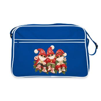 Coole Weihnachtswichtel im Streetwear-Look  - Retro Tasche - Blau/Weiß - Vorne