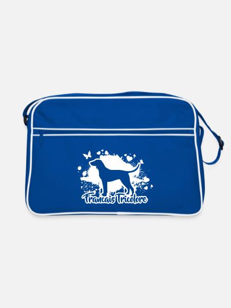 FRANCAIS TRICOLORE Hunde Jagdhund Wilsigns - Retro Tasche - Blau/Weiß - Vorne