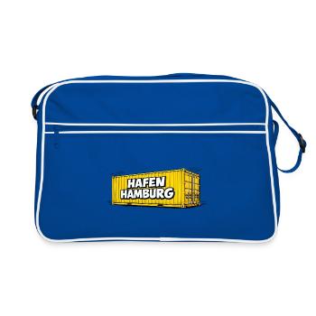 Hafen Hamburg Container - Retro Tasche - Blau/Weiß - Vorne