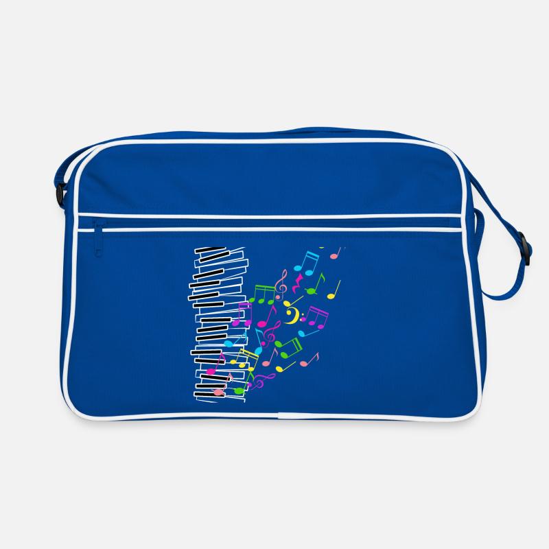 Notes colorées piano - Sac Retro - bleu/blanc