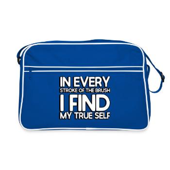 In every stroke of the brush, I find my true self - Retro Bag - blue/white - Front