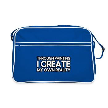 Through painting, I create my own reality - Retro Bag - blue/white - Front