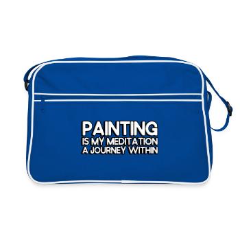 La peinture est ma méditation, un voyage intérieur - Sac Retro - bleu/blanc - Devant