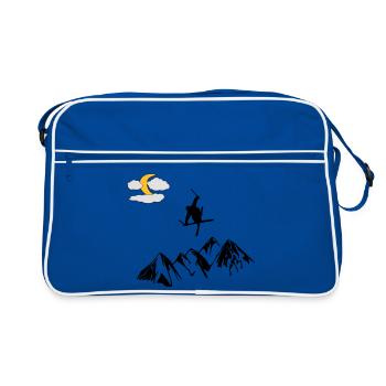 Montagne avec freestyle ski - Sac Retro - bleu/blanc - Devant