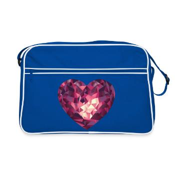 Grand gemme coeur. Saint-Valentin, fête des mères. - Sac Retro - bleu/blanc - Devant
