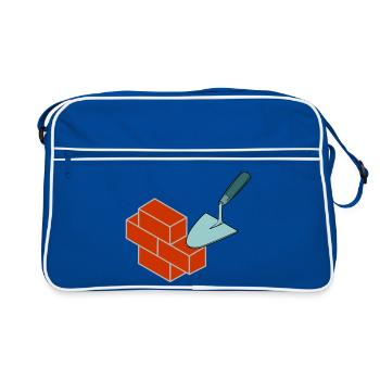Pierres de maçon - Sac Retro - bleu/blanc - Devant