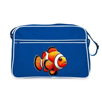 Clownfische - Retro Tasche - Blau/Weiß - Vorne
