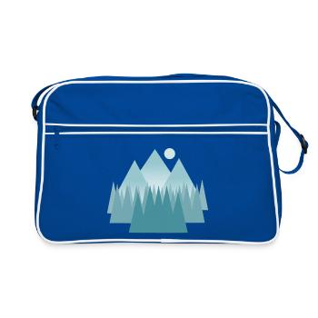 Astral mountain landscape in blue tones - Retro Bag - blue/white - Front