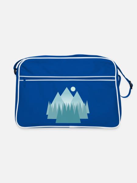 Astral mountain landscape in blue tones - Retro Bag - blue/white - Front