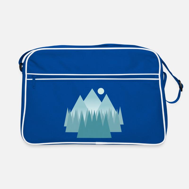 Paysage de montagne astral dans les tons bleus Sac Retro