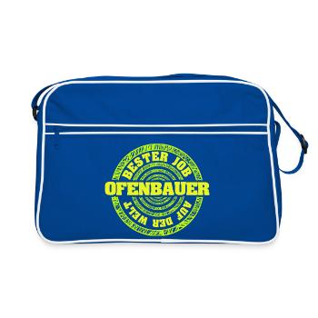 Ofenbauer als Job - Retro Tasche - Blau/Weiß - Vorne