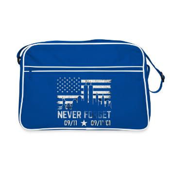 Never Forget 09/11 – New York Skyline with Twin To - Retro Bag - blue/white - Front