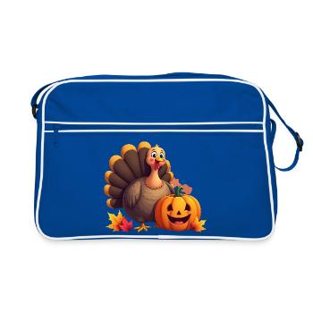 Thanksgiving Drôle Dinde de Thanksgiving - Sac Retro - bleu/blanc - Devant