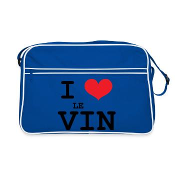 J’aime le vin / Alcool - Sac Retro - bleu/blanc - Devant