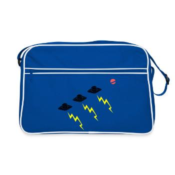 Invasion d’OVNIs, attaque éclair Vector extraterrestre - Sac Retro - bleu/blanc - Devant