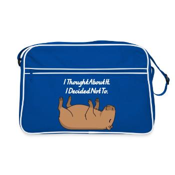 Capybara Allongé Humour Procrastination Paresse - Sac Retro - bleu/blanc - Devant