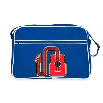 Rote Abstract Shape Gitarre - Retro Tasche - Blau/Weiß - Vorne