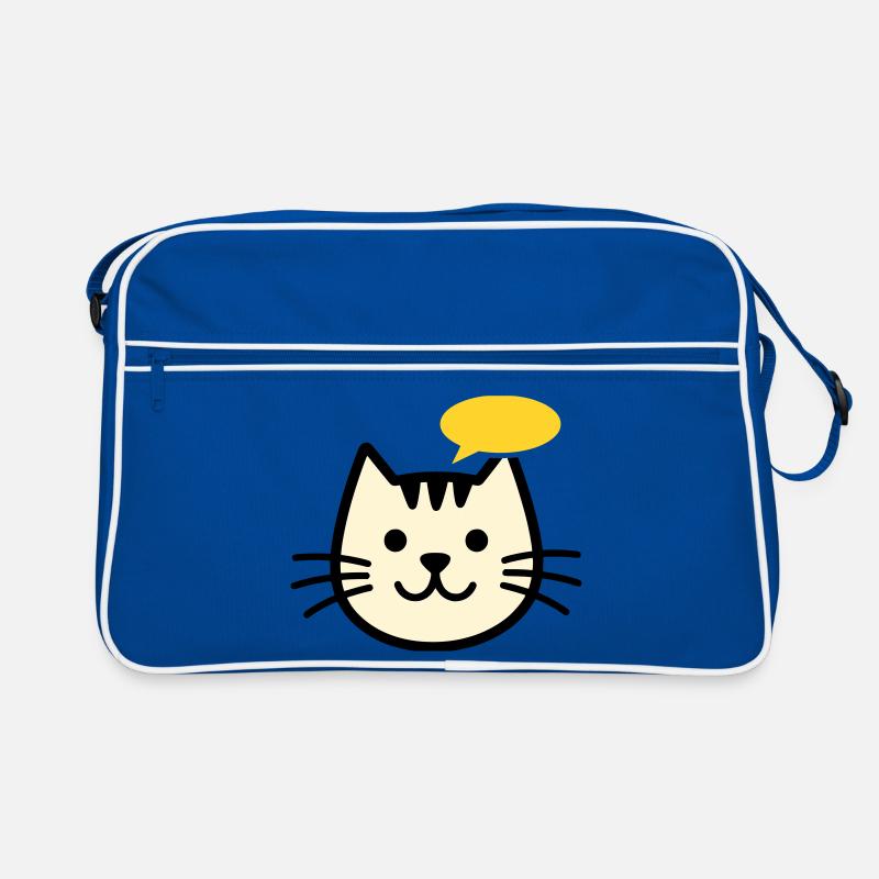 katzengesicht-mit-sprechblase Retro Tasche