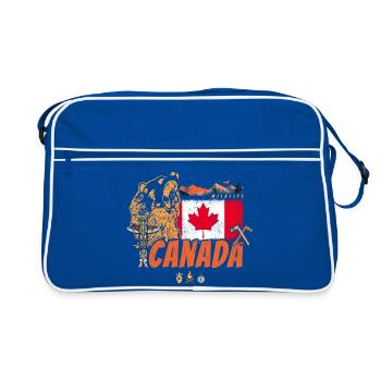 Drapeau vintage du Canada et souvenir d’ours grizzlis - Sac Retro - bleu/blanc - Devant