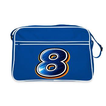 Chemise de football numéro 8 design sportif - Sac Retro - bleu/blanc - Devant