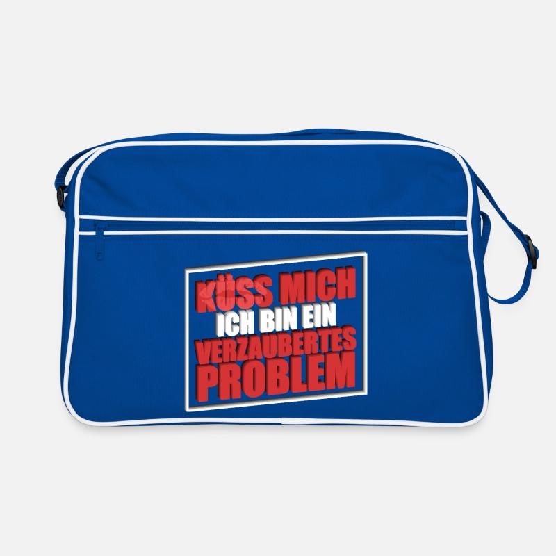 Küss mich ich bin ein verzaubertes Problem Retro Tasche