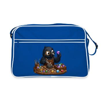 Jewel Raven in the Studio - Retro Bag - blue/white - Front