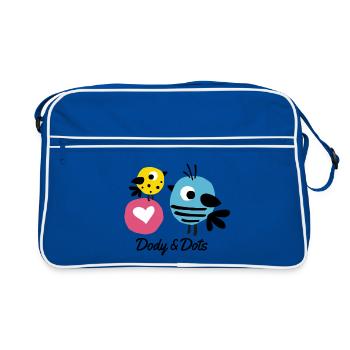 Dody und Dots- Mycolourdots - Retro Tasche - Blau/Weiß - Vorne