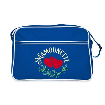 Mamounette Cœurs Cadeau Fête Des Mères - Sac Retro - bleu/blanc - Devant