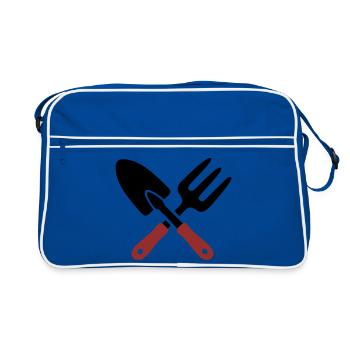 Garden Tool Shovel Icon - Retro Bag - blue/white - Front