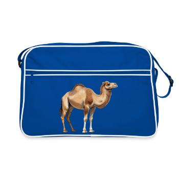 Kamel im aquarell Stil Geschenkidee  - Retro Tasche - Blau/Weiß - Vorne