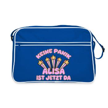 Spruch Alisa - Retro Tasche - Blau/Weiß - Vorne