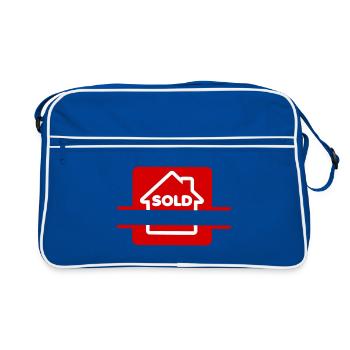 Maison vendue panneau rouge - Sac Retro - bleu/blanc - Devant