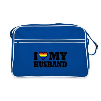 I love my husband - Sac Retro - bleu/blanc - Devant