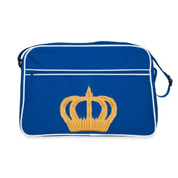 royal crown of wheat ears - Retro Bag - blue/white - Front