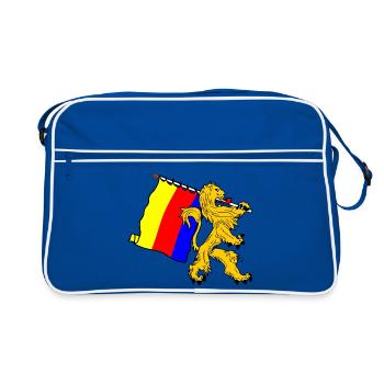 Lion with flag North holland province flag - Retro Bag - blue/white - Front