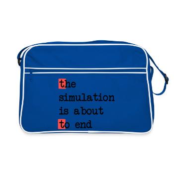 La fin de la simulation, Sci-Fi Matrix Humour Chemise - Sac Retro - bleu/blanc - Devant