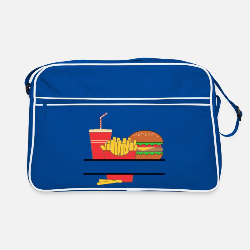 Pommesbuden-Logo oder Restaurant-Emblem Retro Tasche