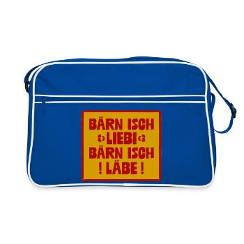 Bern isch Liebi: Bärn isch Läbe - Retro Tasche - Blau/Weiß - Vorne