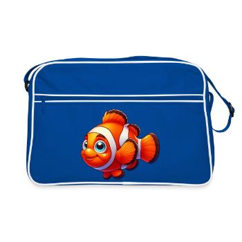 Clownfische - Retro Tasche - Blau/Weiß - Vorne