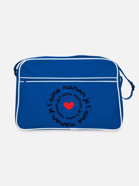 Je t'aime maman / fête des mères - Sac Retro - bleu/blanc - Devant