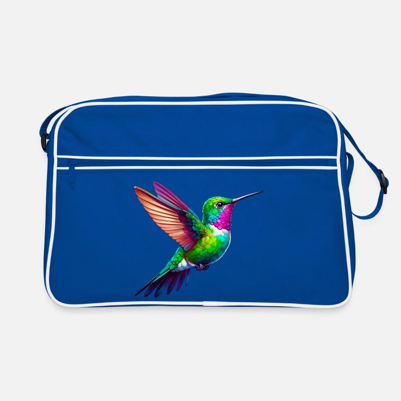 Kolibri - Retro Tasche - Blau/Weiß