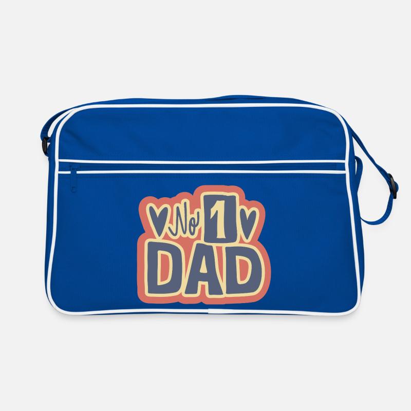 No 1 Dad Herz-Design - Retro Tasche - Blau/Weiß