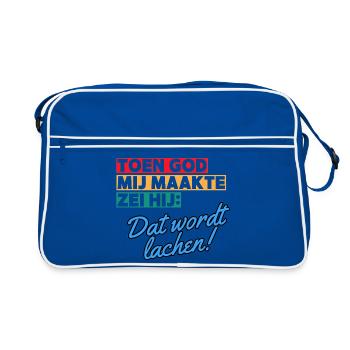 When God made me, he said that it will be laughing # - Retro Bag - blue/white - Front