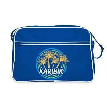 Karibik als Urlaub - Retro Tasche - Blau/Weiß - Vorne