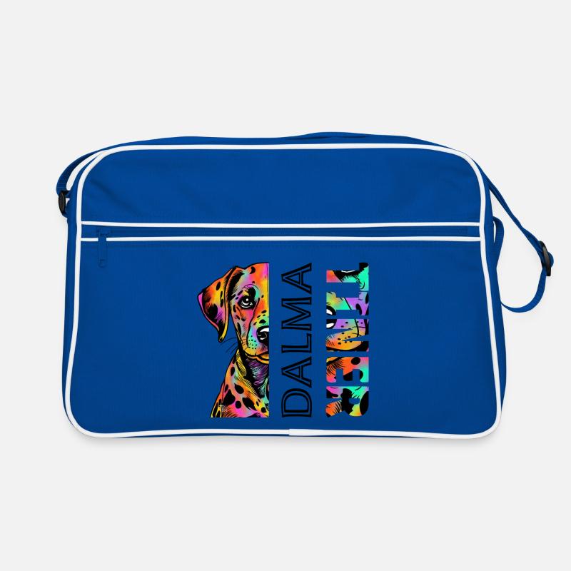 Dalmatien coloré - Sac Retro - bleu/blanc
