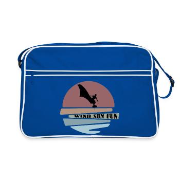 Wingfoil sunset Silhouette - Retro Bag - blue/white - Front