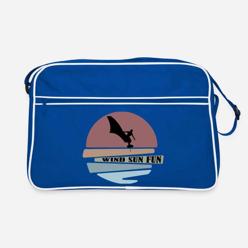 Wingfoil sunset Silhouette Retro Tasche