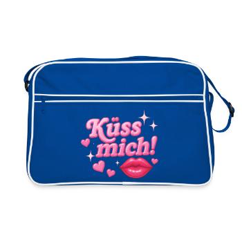 küss mich! / y2k design - Retro Tasche - Blau/Weiß - Vorne